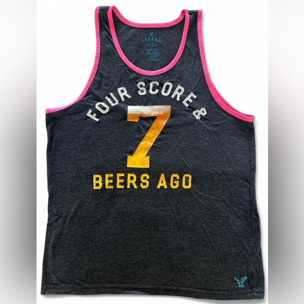 American Eagle Outfitters Black and Pink Tank Top Retro Style